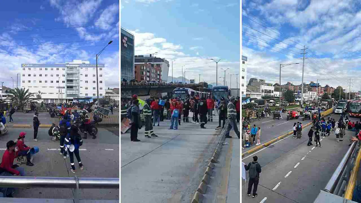 Caos vial en Bogotá: recicladores bloquean la Avenida 100 y la Autopista Norte en protesta masiva