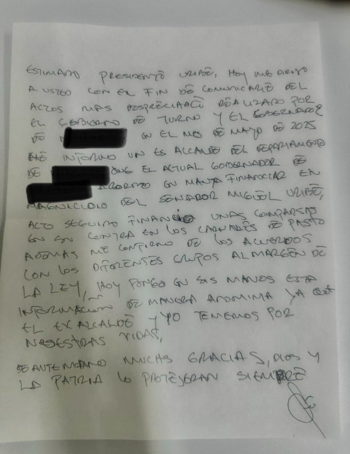 Anónimo vincula a un gobernador en la planeación del crimen