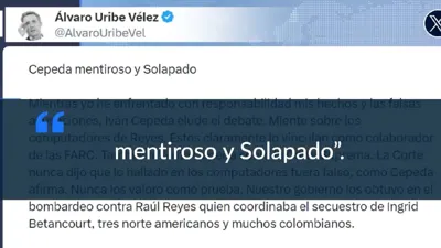 Uribe llama a Cepeda ‘mentiroso y solapado’ a días de las elecciones del 31 de mayo
