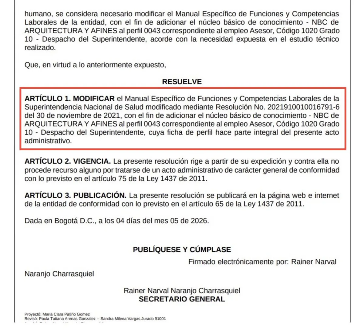 Supersalud: cuestionamientos por modificación del manual de funciones que habilitó asesores sin formación en salud