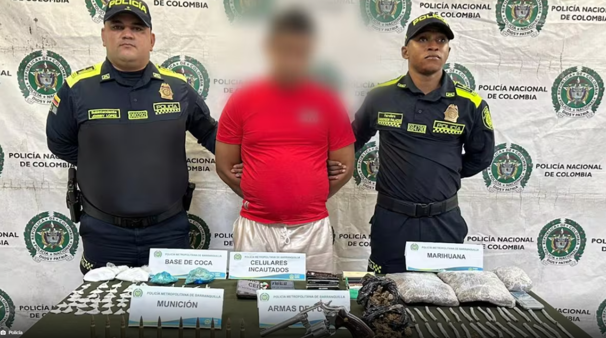 Captura en Galapa: detenido alias Ángelo por armas y drogas en Mundo Feliz