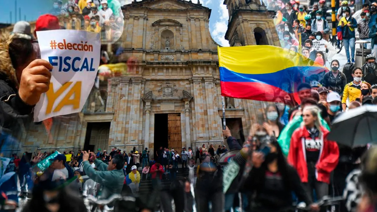Puntos de concentración: Manifestantes en Bogotá piden elección de nuevo fiscal