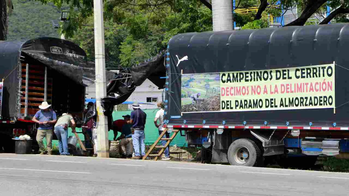 Paro campesino y minero en Santander busca que se pueda cultivar en los páramos