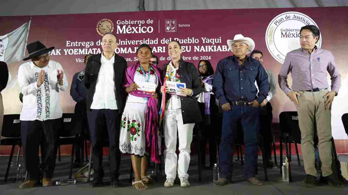 Claudia Sheinbaum inaugura la primera universidad indígena Yaqui en Sonora, norte de México