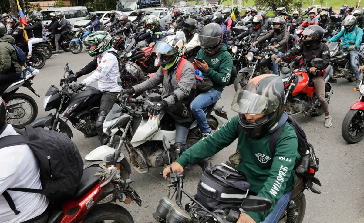 Problemas de movilidad en Bogotá por protesta de motociclistas
