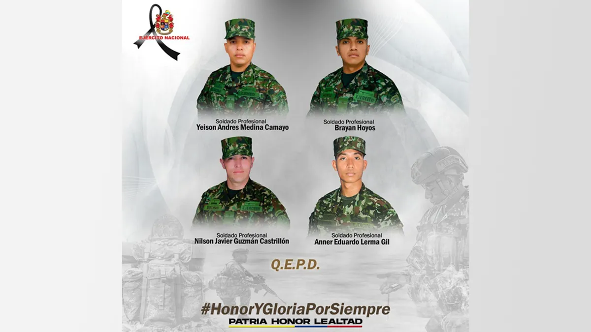 Cuatro soldados muertos y siete heridos en combate con el Clan del Golfo